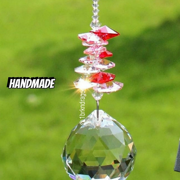 NWT K9 Glass Crystal Wishing Thread Interlocking Hearts Garden Window Pendant - Picture 12 of 16